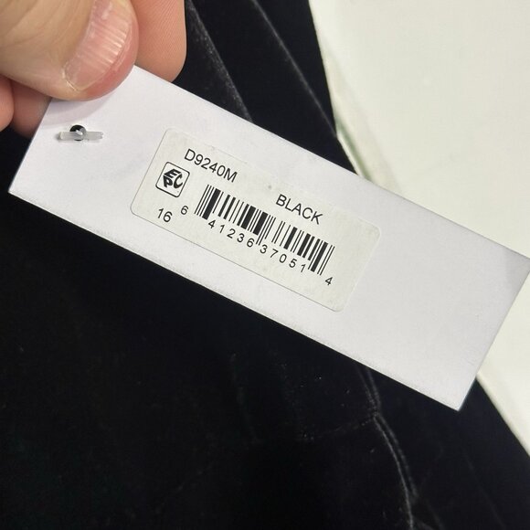 Donna Morgan Women's Size 16 Black Velvet Ruched Mock Neck Party Midi Dress NWT - Picture 5 of 11